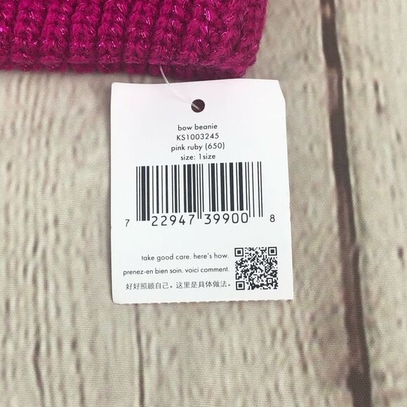 NWT Kate Spade Pink Bow Beanie main image 6